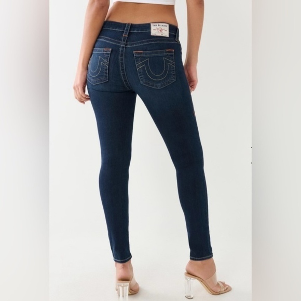 True Religion Billie Mid Rise Straight Leg Jeans, Blue Denim Jean Size 29